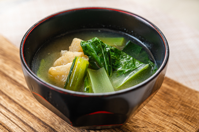 小松菜と揚げのお味噌汁